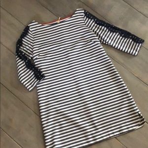 Midi Dress bu Eliza J Navi Blue/white stripe sz 14